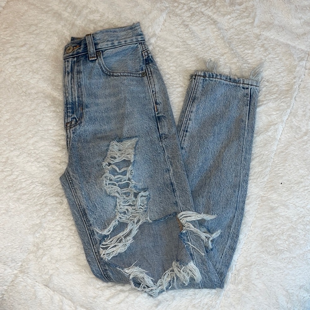 American Eagle Distressed Mom Jeans